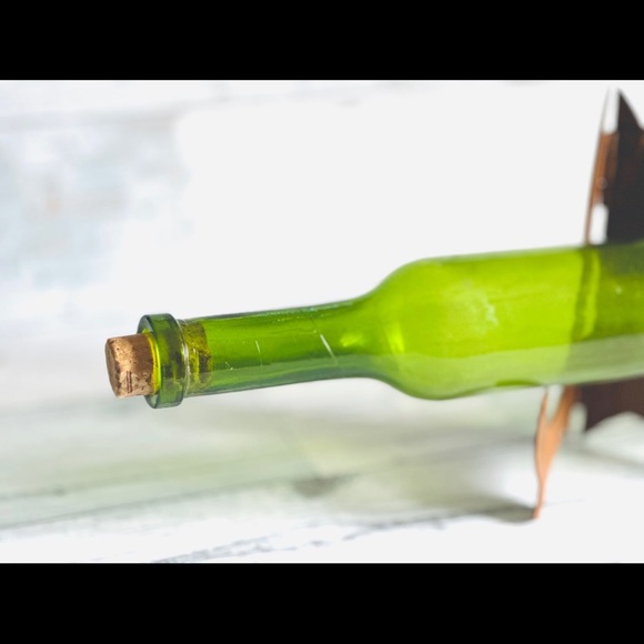 Antique 1800’s Hand Blown Green Glass Rolling Pin 20” w/ CORK - RARE FIND - Picture 3 of 7